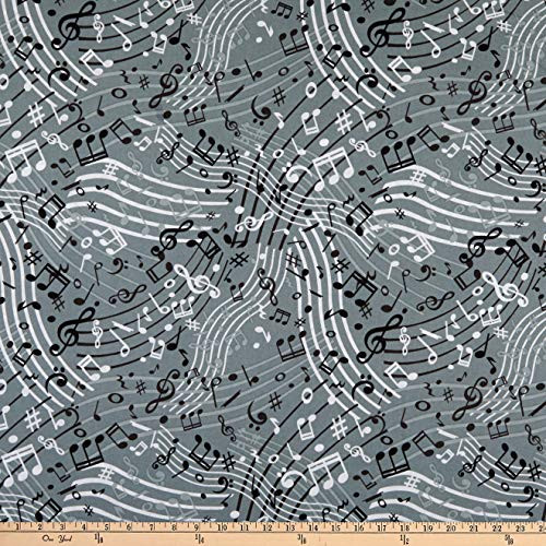Windham Quilt Fabrics Whistler Studios 108   Quilt Back Music Grey Quilt Fabric 0663510