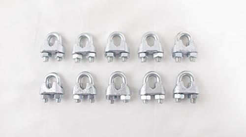HIGOOD Wire Rope Clamp 5/16 inch 10 Pack Zinc Plated  Wire Rope Clip  Wire Cable Clamps