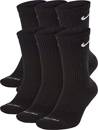 Nike Men s Everyday Plus Cushion Crew Socks Medium Black/White