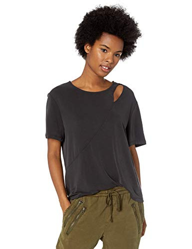 Volcom Junior s Flomingo Loose fit Crew Neck Short Sleeve top Black Extra Small