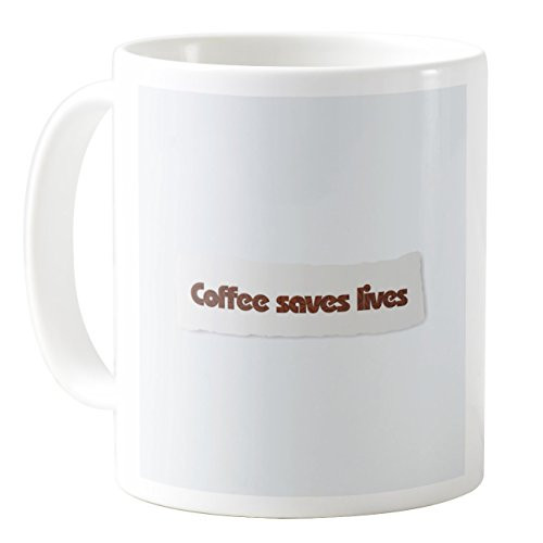 AquaSakura  Coffee Saves Lives  11oz Ceramic Coffee Mug Tea Cup