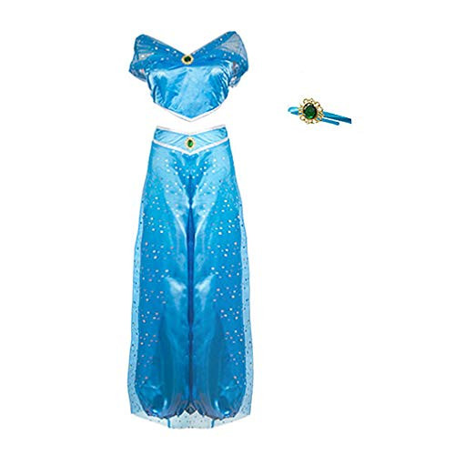Women Aladdin Jasmine Princess Dress Up Costumes Halloween Party Cosplay Fancy Outfit Blue S Women Aladdin Jasmine Princess Dress Up Costumes Halloween Party Cosplay Fancy Outfit Blue S