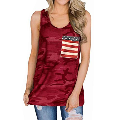 Womens 4th of July Tank Tops Sleeveless American Flag Tshirt Funny USA Tank Shirts S Red Womens 4th of July Tank Tops Sleeveless American Flag Tshirt Funny USA Tank Shirts S Red