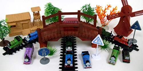 THOMAS THE TANK ENGINE 22 Piece Play Set Featuring Random Thomas the Tank Engine Figures and Accessories - May Include Thomas, Percy, Gordon, Henry, James, Edward Figures
