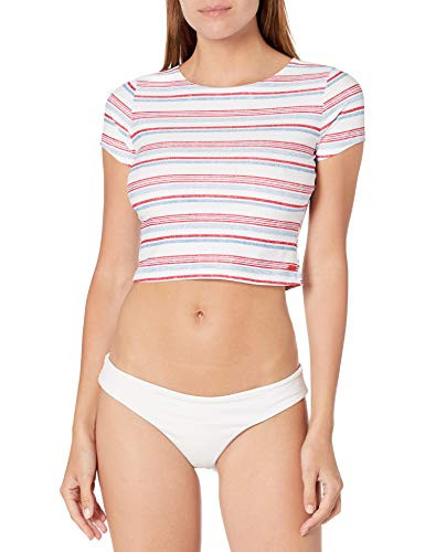 Roxy Junior s Cropped Rashguard Blue Heaven Stars Stripes Sample S