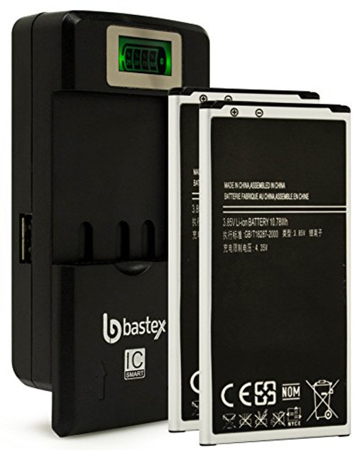 Two (2pk) Bastex Replacement Battery for Samsung Galaxy S5 i9600 3.85V 2800 mAh Plus One (1) Bastex External Dock LCD Battery Charger Two (2pk) Bastex Replacement Battery for Samsung Galaxy S5 i9600 3.85V 2800 mAh Plus One (1) Bastex External Dock LCD Battery Charger