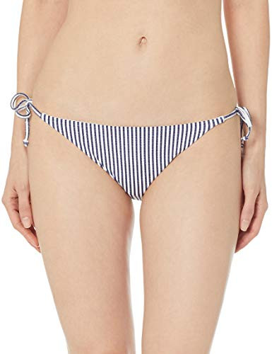 Roxy Junior s Printed Softly Love Regular Fit Bikini Swimsuit Bottom Medium Blue Cornfield Stripe Sample L