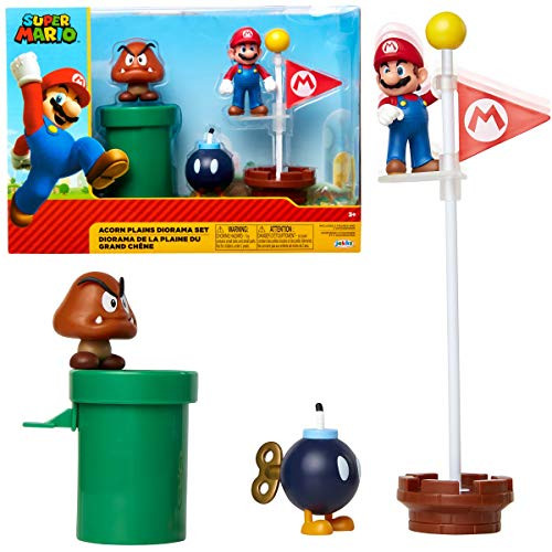 World of Nintendo Mario World (Classic Super Mario) 2.5" Figure Diorama Set