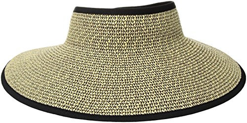 San Diego Hat Company Women s Ultrabraid Visor with Ribbon Binding and Sweatband Multi/Black One Size