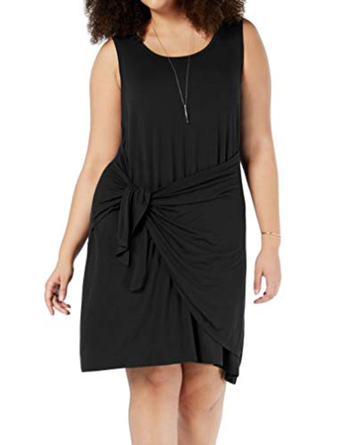 Style  Co  Womens Plus Sleeveless Casual Tank Dress Black 2X