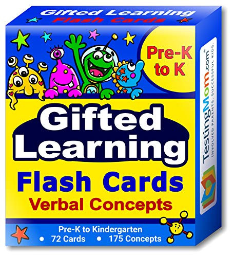 TestingMom.com Gifted Learning Flash Cards  Verbal Concepts and Vocabulary for Pre-K  Kindergarten  Educational Practice for CogAT Test, OLSAT, Iowa Test, NYC Gifted and Talented, ERB, WISC, WPPSI