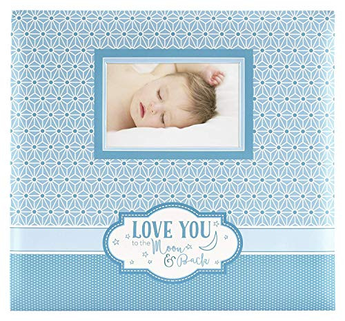 MCS MBI 13 5x12 5 Inch Baby Theme  Love You to the Moon and Back  Scrapbook Album with 12x12 Inch Pages with Photo Opening 860127