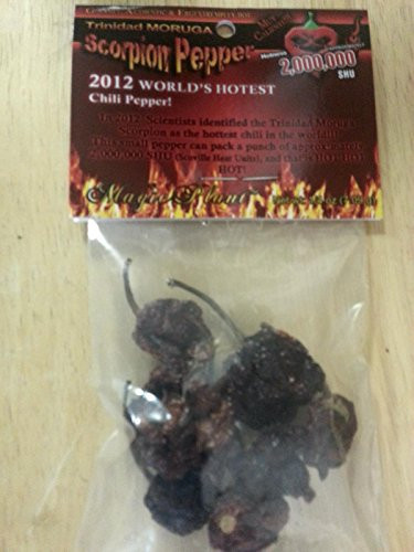 Dried Trinidad Moruga Scorpion  7 Gram/ 1/4oz Limited Quantity of Dried Scorpion Pods
