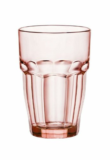 Bormioli Rocco 12.5 oz. Rock Bar Lounge Stackable Long Drink Glass, Peach, Set of 6