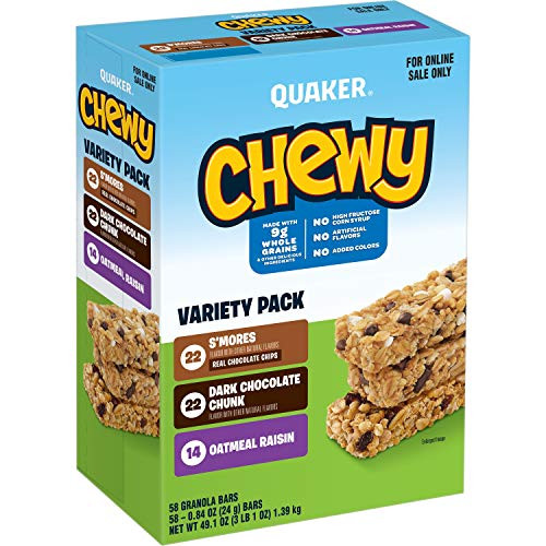 Quaker Chewy Granola Bars 3 Flavor Back to School Variety Pack 58 Bars Quaker Chewy Granola Bars 3 Flavor Back to School Variety Pack 58 Bars