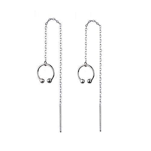 Reffeer Clip Ons Earrings Chain for Women Teen Girls 925 Sterling Silver Cuff Earrings Wrap Silver
