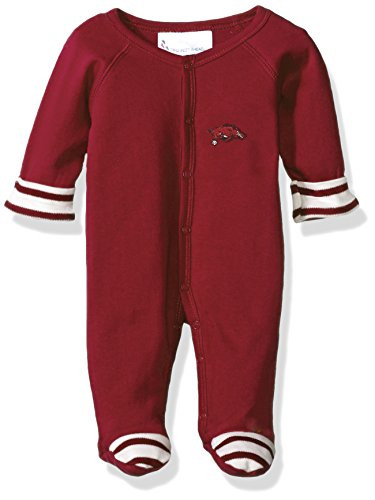 Two Feet Ahead NCAA Arkansas Razorbacks Baby Stripe Footed Creeper 6 Months