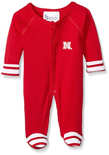 Two Feet Ahead NCAA Nebraska Cornhuskers Baby Stripe Footed Creeper 6 Months