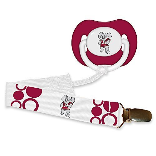 Alabama Crimson Tide Infant Pacifier and Clip NCAA Baby Fanatic Combo Gift Set Alabama Crimson Tide Infant Pacifier and Clip NCAA Baby Fanatic Combo Gift Set