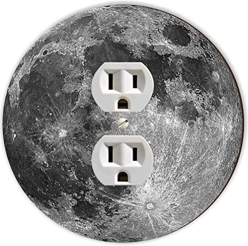 Rikki Knight RND-OUTLET-187 Planet Earth Round Single Outlet Plate