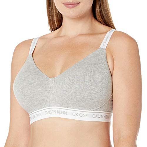 Calvin Klein Women s Plus Size CK One Cotton Lightly Lined Bralette Grey Heather 3X