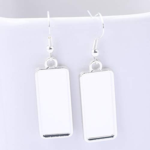 Reidgaller 20pcs Silver Plated 10x25mm Rectangle Cabochon Earring Base Setting Trays Diy Bezel Blanks For Earrings Jewelry Making Reidgaller 20pcs Silver Plated 10x25mm Rectangle Cabochon Earring Base Setting Trays Diy Bezel Blanks For Earrings Jewelry Making