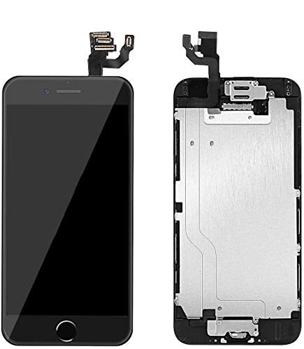ZTR for iPhone 6 4 7 inch Screen Replacement Black LCD Touch Digitizer Full Display Assembly with Home Button Front Facing Camera Proximity Sensor Ear Speaker and Full Repair Tools