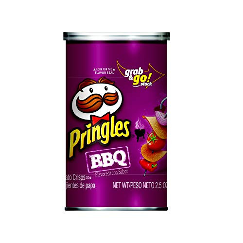 Pringles Potato Crisps Chips  BBQ Flavored  Grab and Go  2 5 oz Can