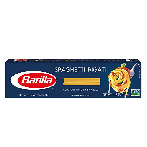 Barilla Pasta Spaghetti Rigati Ridged Spaghetti Pasta 16 Ounces Barilla Pasta Spaghetti Rigati Ridged Spaghetti Pasta 16 Ounces