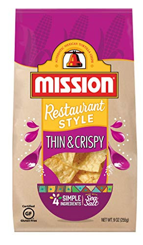 Mission Thin   Crispy Tortilla Chips  Gluten Free  Restaurant Style Corn Tortilla Chips  9 oz