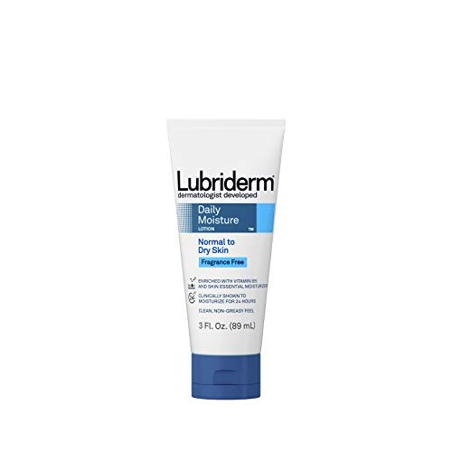 Lubriderm Daily Moisture Lotion for Normal to Dry Skin  Fragrance Free  3 Ounce