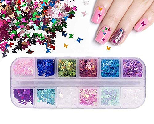 12 Color Butterfly Nail Glitter Sequins 3D Laser Butterfly Nail Sequin Acrylic Paillettes Holographic Nail Sparkle Glitter for Nail Decoration 12 Color Butterfly Nail Glitter Sequins 3D Laser Butterfly Nail Sequin Acrylic Paillettes Holographic Nail Sparkle Glitter for Nail Decoration