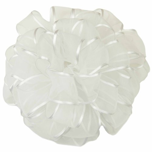 Offray  White Wired Edge Arabesque Craft Ribbon  7 8 Inch x 9 Feet  7 8 Inch