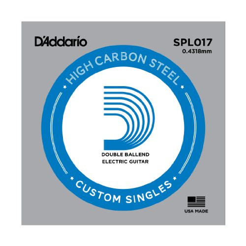 D Addario SPL017 Plain Steel Guitar Single String  Double Ball End   017