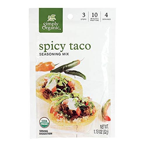 Simply Organic Spicy Taco Seasoning  Certified Organic  Gluten Free   1 13 oz
