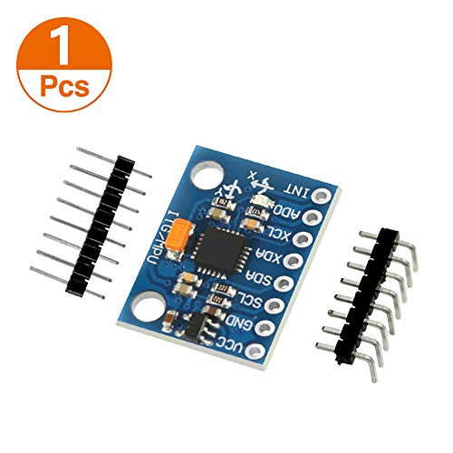 Aokin GY 521 MPU 6050 MPU6050 Module  6 DOF 3 Axis Accelerometer Gyroscope Sensor Module 16Bit AD Converter Data Output IIC I2C DIY Kit for Arduino