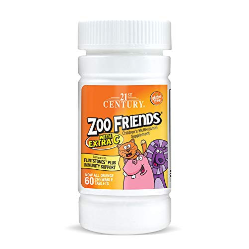 21st Century Zoo Friends with Extra C Chewable Tablets  60 Count