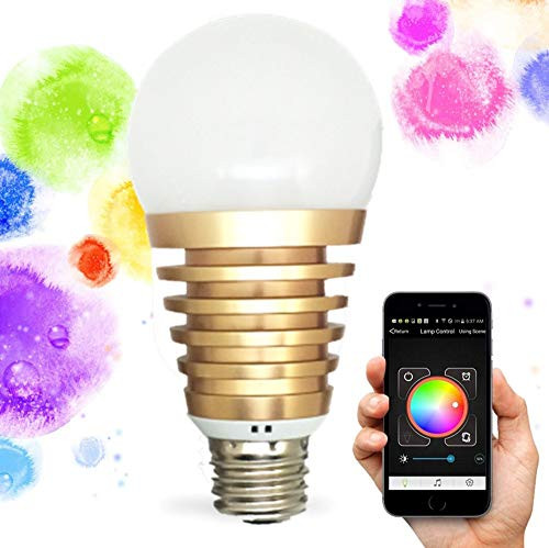 Decoroom LED Bluetooth Smart Light Bulb Dimmable Multi-Color RGB Light Bulb Music Scenarios 70W Equivalent Night Light E26 Bulbs Timing Remote Control Light Bulb Compatible with Alexa Assistant