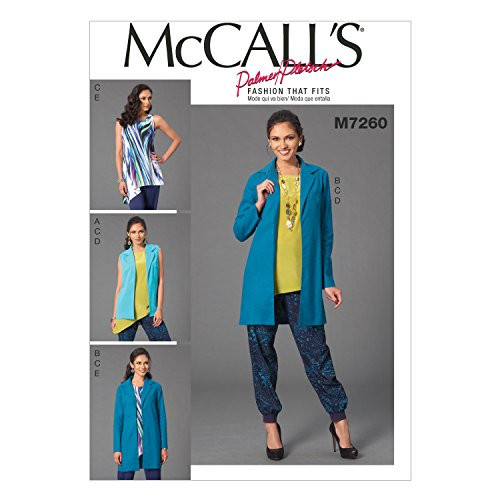 McCall s Patterns M7260 Misses  Vest  Jacket  Top   Pants  A5  6 8 10 12 14