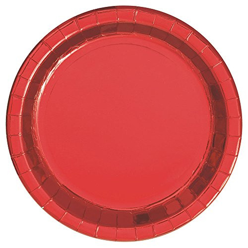 Foil Red Paper Plates  8ct