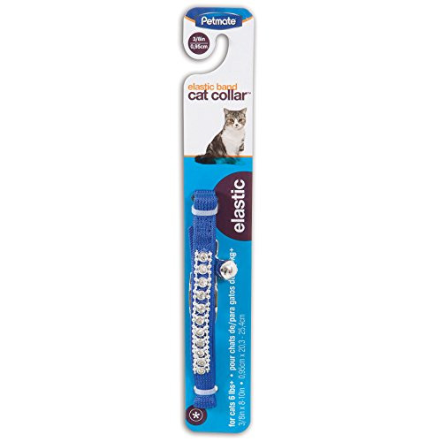 Petmate Bling Elastic Cat Collar  3 8  x 8 10   Blue