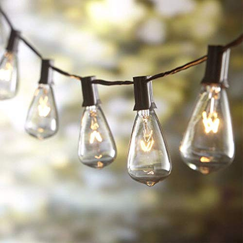 AGICLIGHT 20FT Outdoor Edison Bulbs ST40 String Lights Patio .Christmas String Lights for Garden/Backyard Party/Wedding Indoor.
