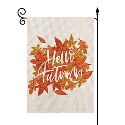 YaoChong Hello Autumn Fall Maple Leaves Small Garden Flag Vertical Double Sized Seasonal Farmhouse Burlap Yard Patio Lawn Outdoor Décor 12 5 x 18 Inch YaoChong Hello Autumn Fall Maple Leaves Small Garden Flag Vertical Double Sized Seasonal Farmhouse Burlap Yard Patio Lawn Outdoor Décor 12 5 x 18 Inch