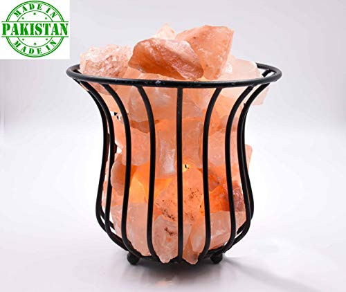 Hazantree Amber Salt Chunk Himalayan Salt Lamp- UL Certified Cord