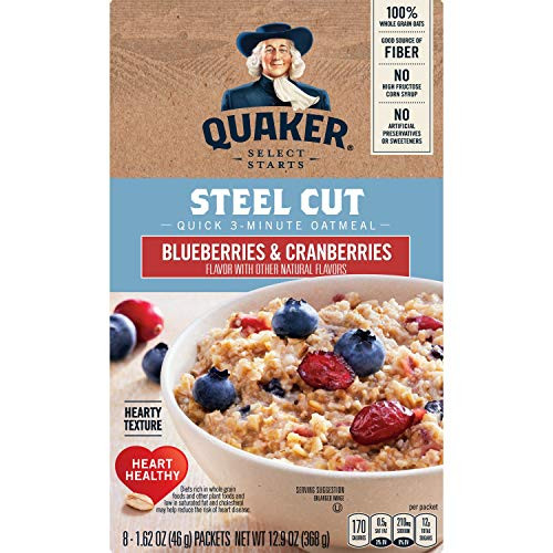 Quaker Instant Steel Cut Oatmeal Cranberries And Blueberries 8 Ct Quaker Instant Steel Cut Oatmeal Cranberries And Blueberries 8 Ct