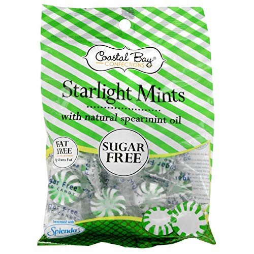 Coastal Bay Confections 1 Bag Sugar Free Starlight Mints With Natural Spearmint Oil Fat Free Sweetened With Splenda Coastal Bay Confections 1 Bag Sugar Free Starlight Mints With Natural Spearmint Oil Fat Free Sweetened With Splenda