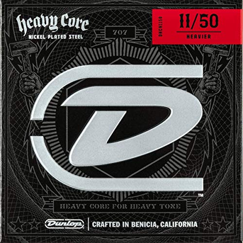 Dunlop DHCN1150 Heavy Core Nickel Wound Guitar Strings  Heavier   011 050  6 Strings Set