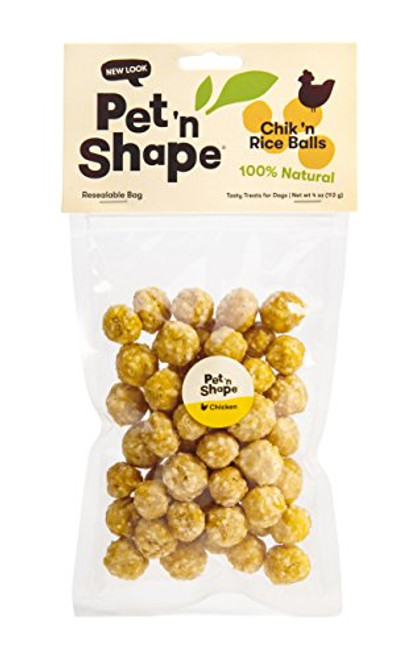 Pet  n Shape Chik  n Rice Balls   All Natural Dog Treats  4 oz