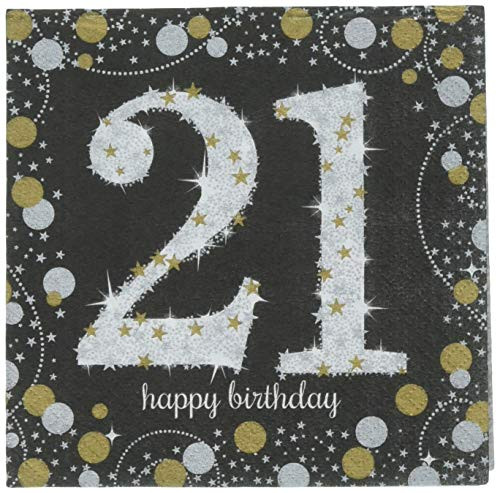 Amscan Party Supplies Sparkling Celebration 21 Beverage Napkins  One Size  Multi Color