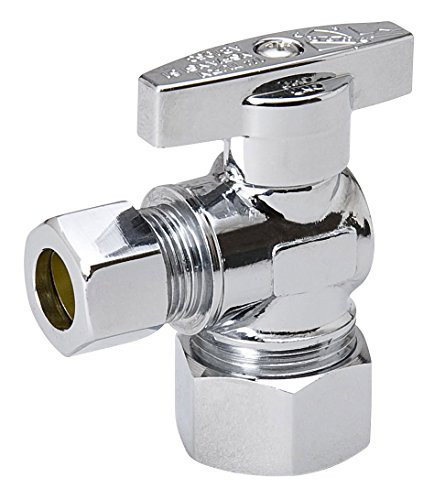 B and K 190 031HC 5 8  X Chrome Plated Brass 1 4 Turn Angle Valve